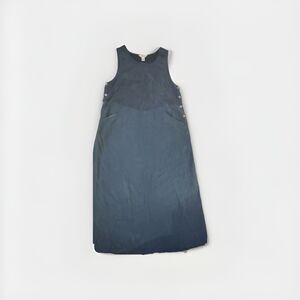 Talbots Women’s Overall Jumper Size Medium Tencel Midi Blue Ribbed Pockets Soft